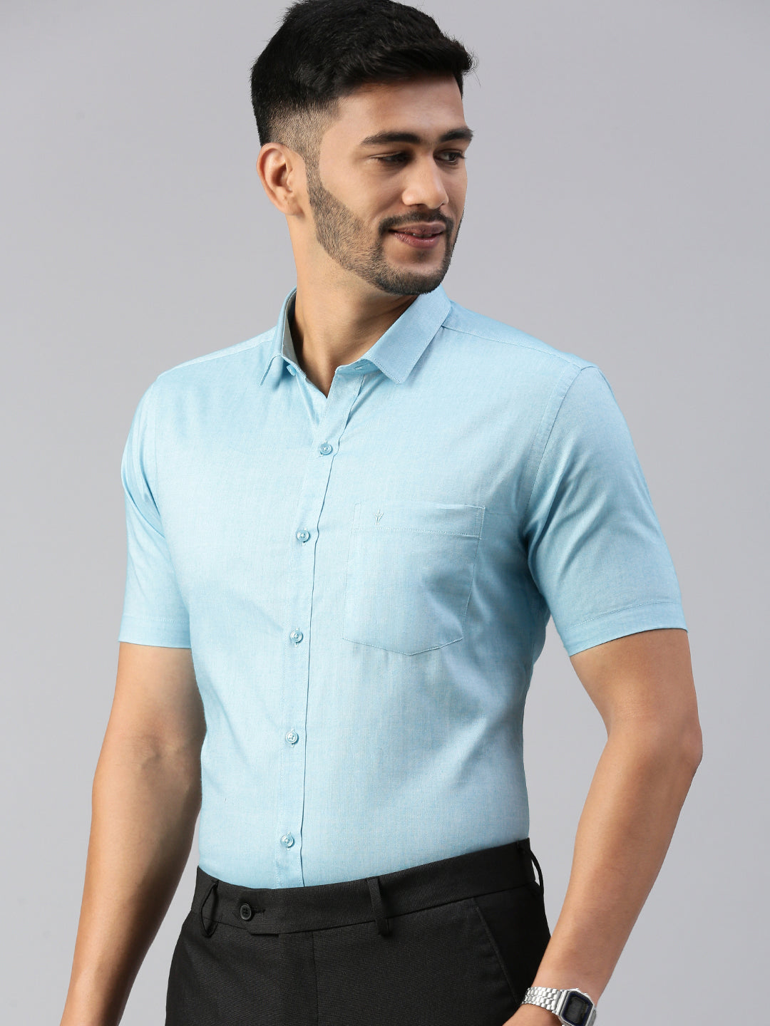 Men 100% Cotton Smart Fit Shirt Blue CL6 GD6