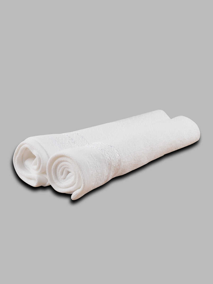 Bamboo Cotton Terry Hand Towel White (Pack of 2)