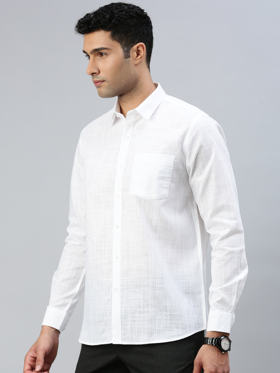 Men Cotton Rich Celebrity White Shirt V3