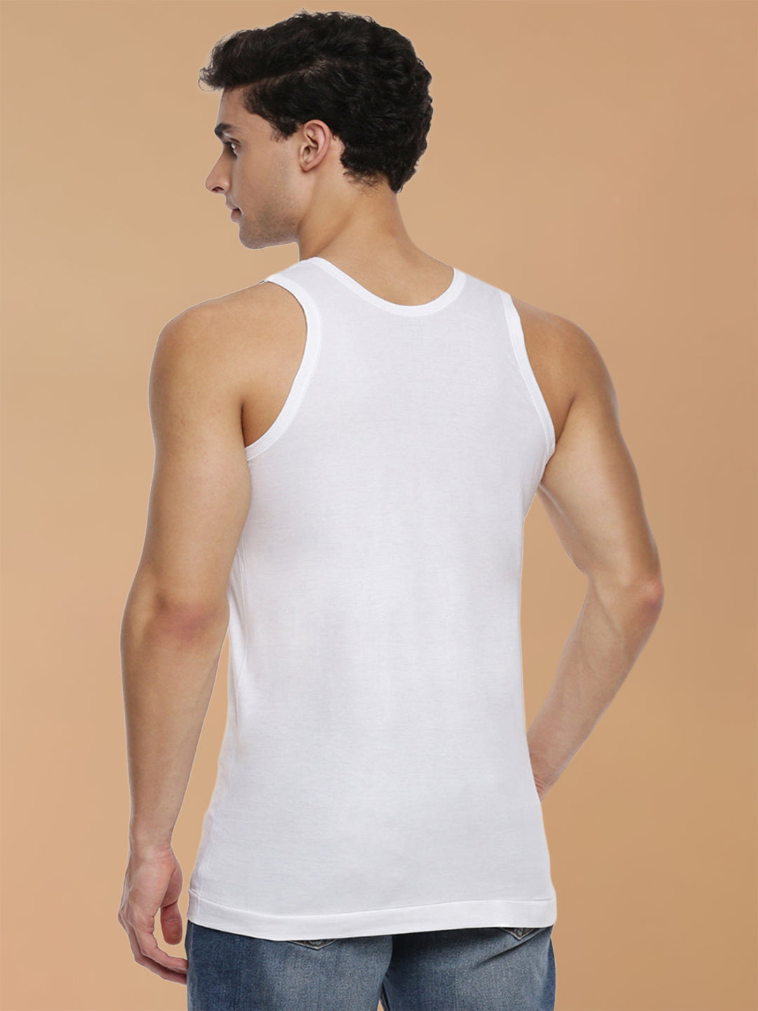 100% Combed Cotton White Vest RN Rise Up (Pack of 2)
