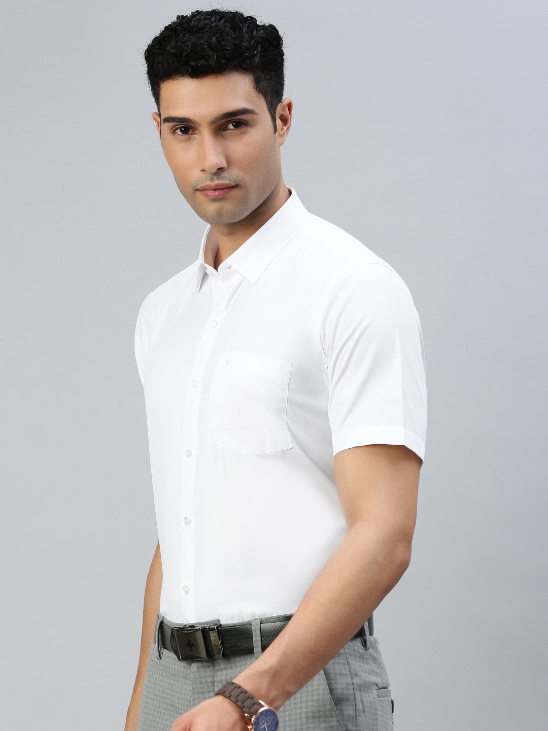 Men Cotton Rich White Shirt Wewin New