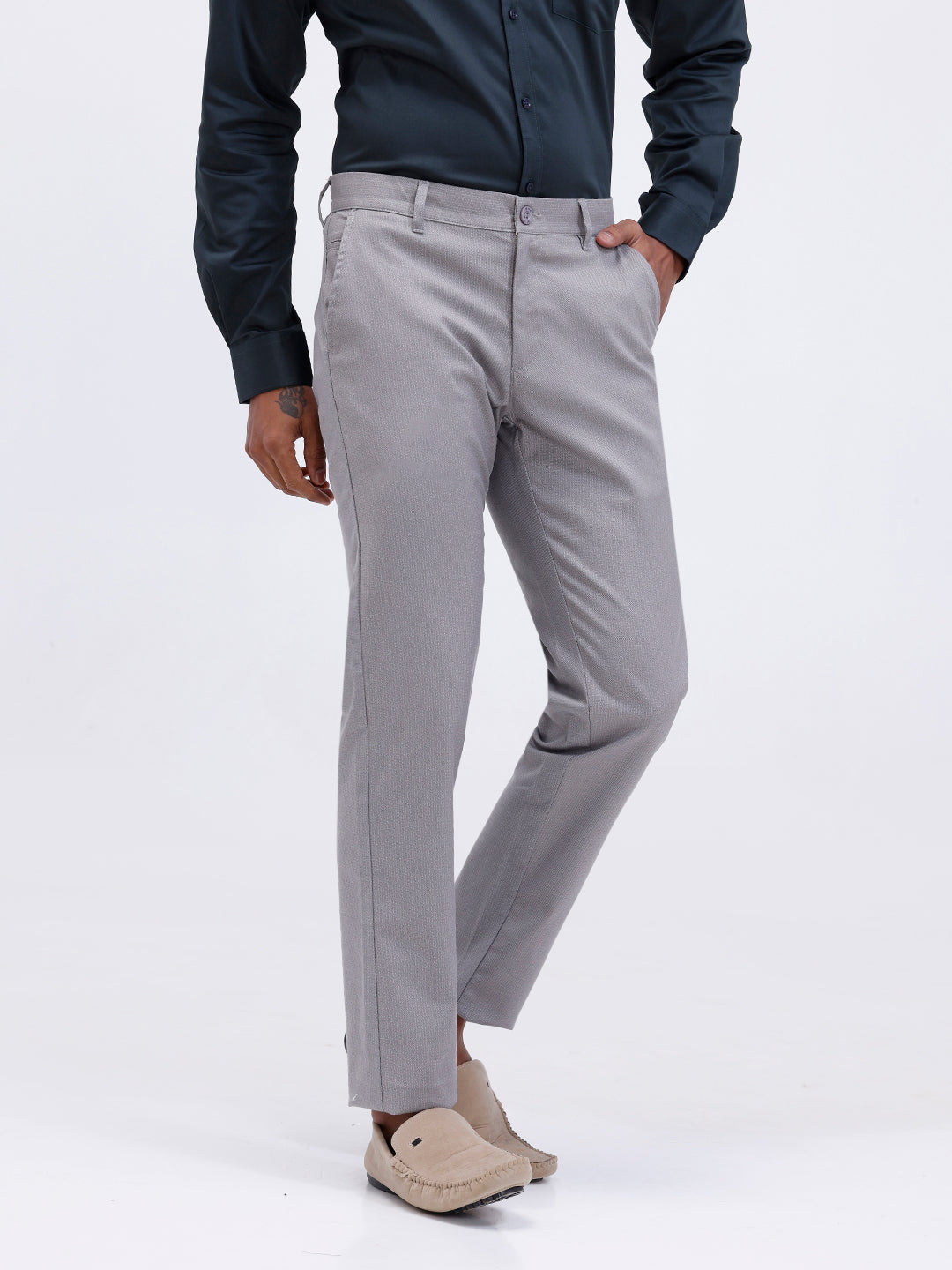 Men’s Smart Fit Cotton Lycra Stretch Pant Dark Grey