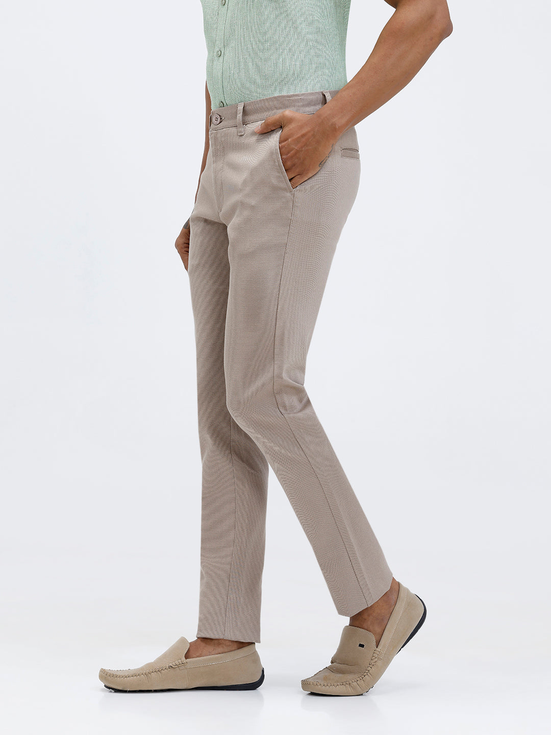 Men’s Smart Fit Cotton Lycra Stretch Brown Pant