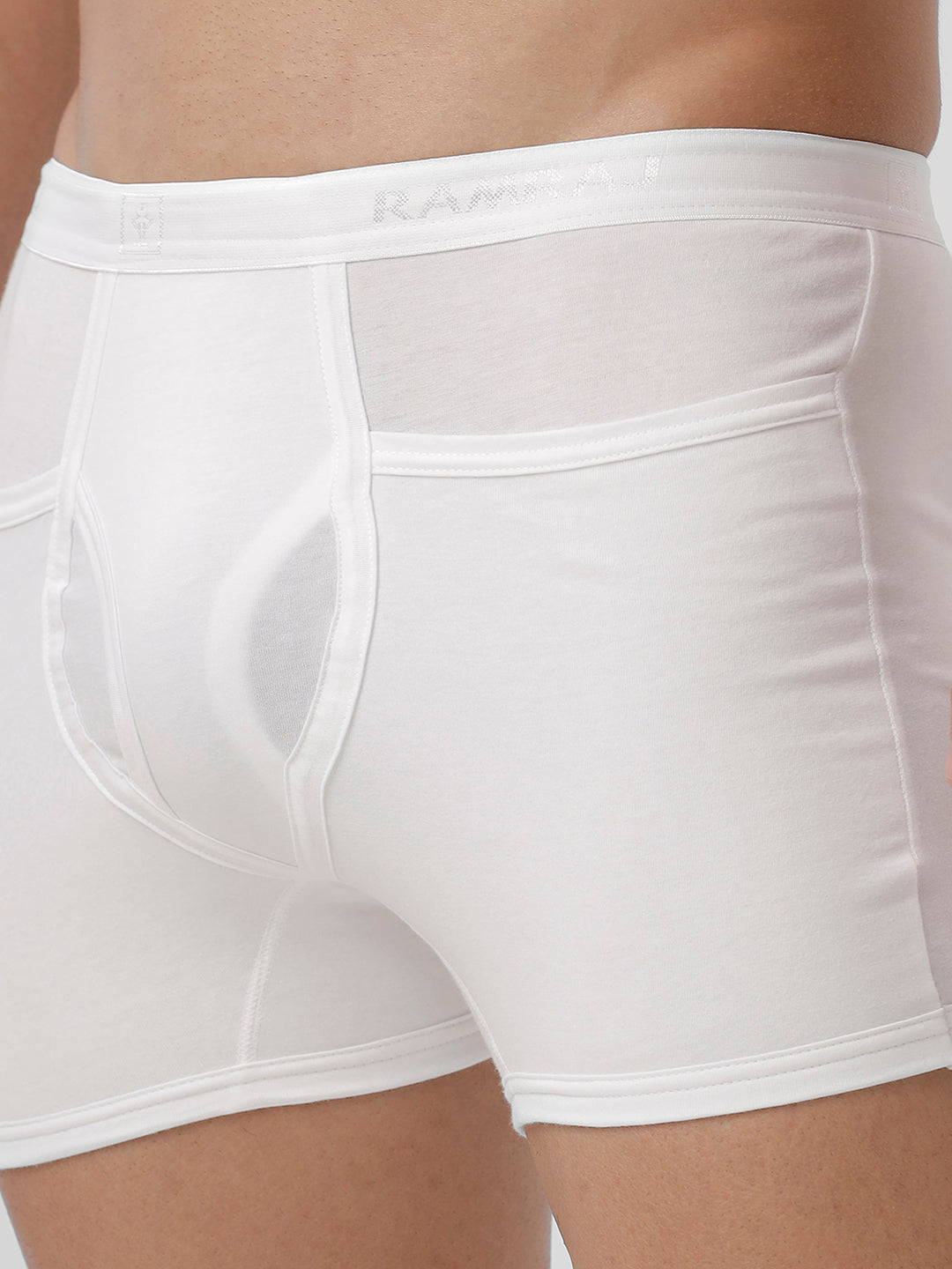 Men 100% Combed Cotton White Pocket Trunk Plus Size Target (Pack of 2)