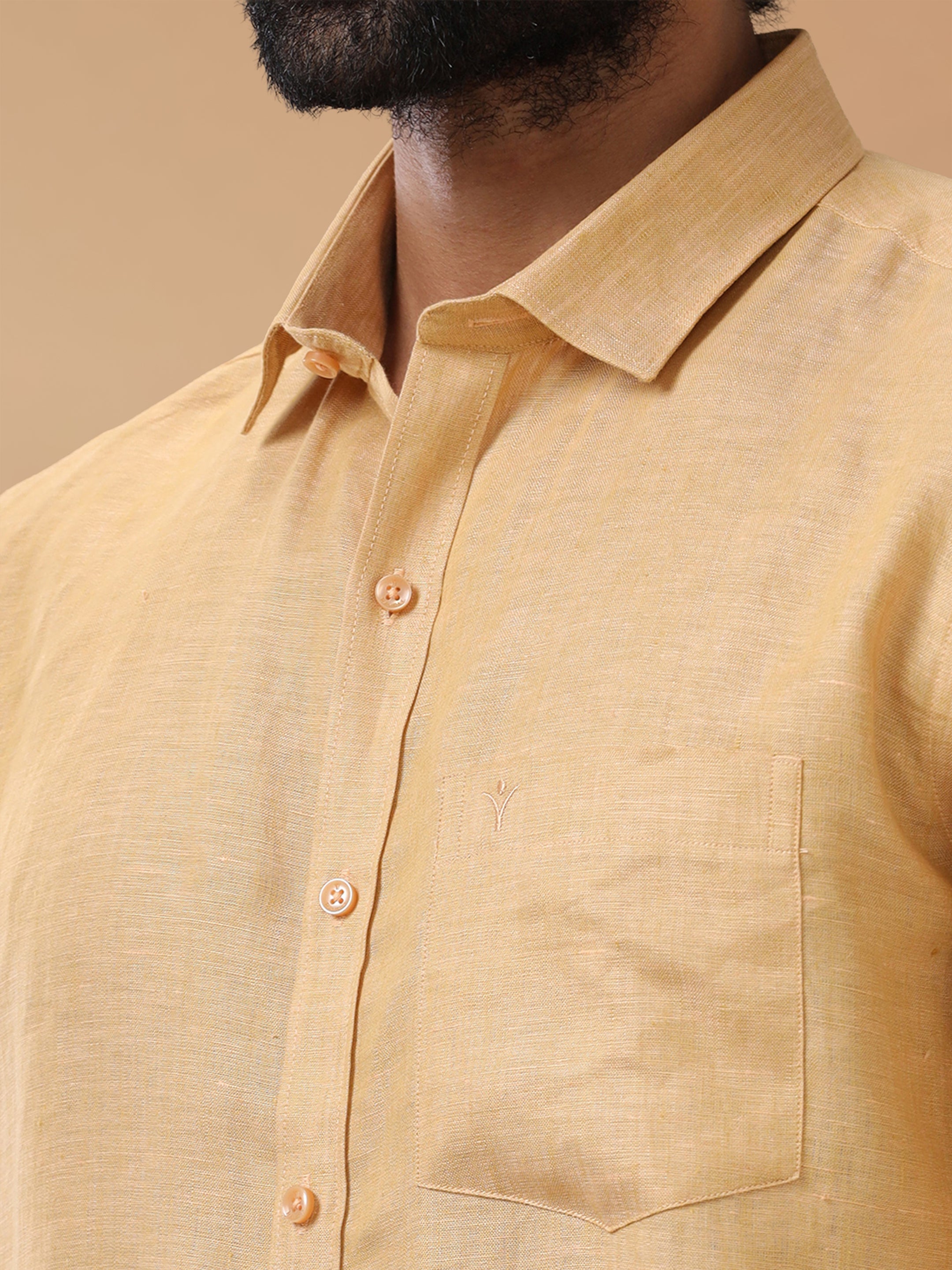 Pure Linen Light Orange Smart Fit Shirt L96