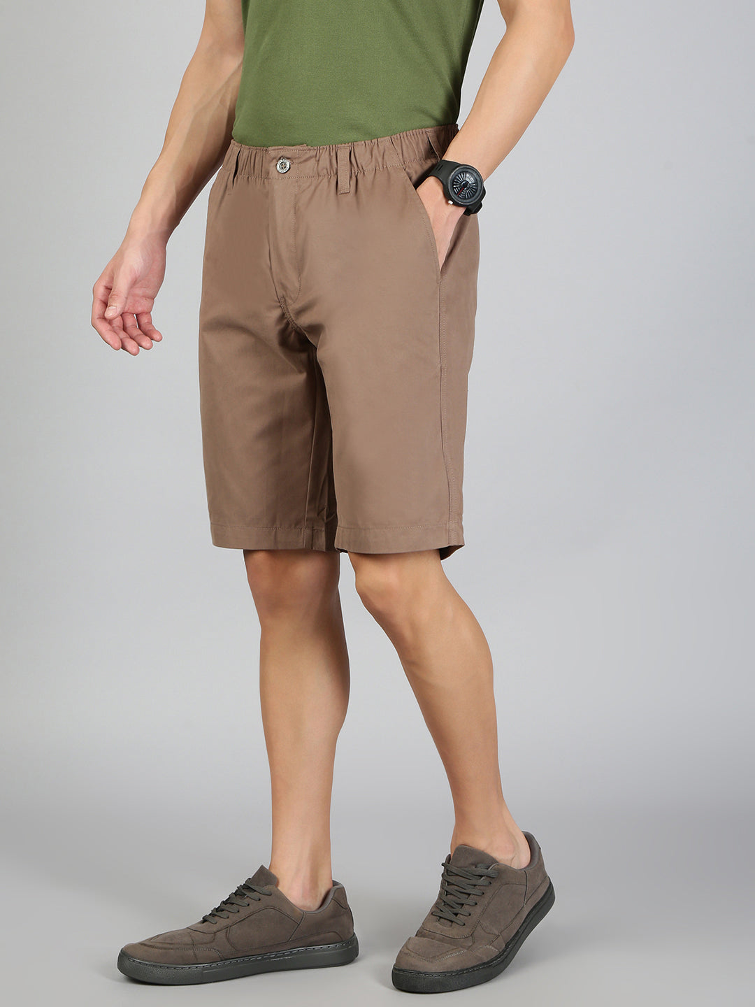 Men 100% Combed Cotton Golf Boxer Shorts Dark Kakki GS7