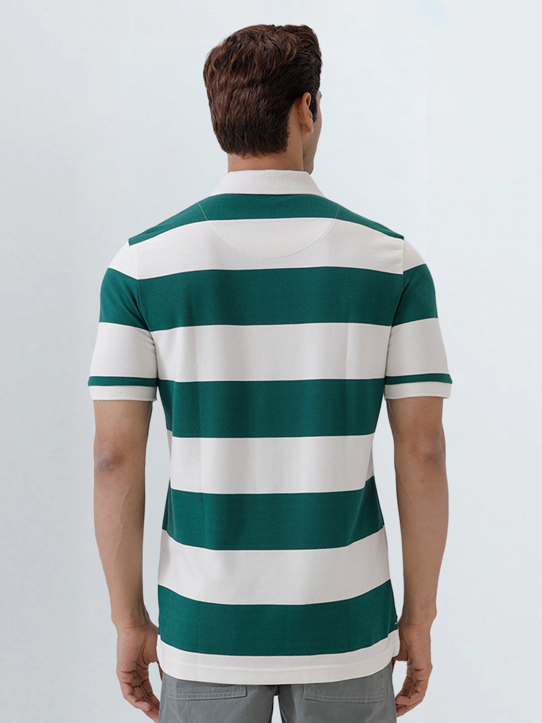 Men Smart Fit Exclusive Striped Polo T-Shirt Evergreen ED5