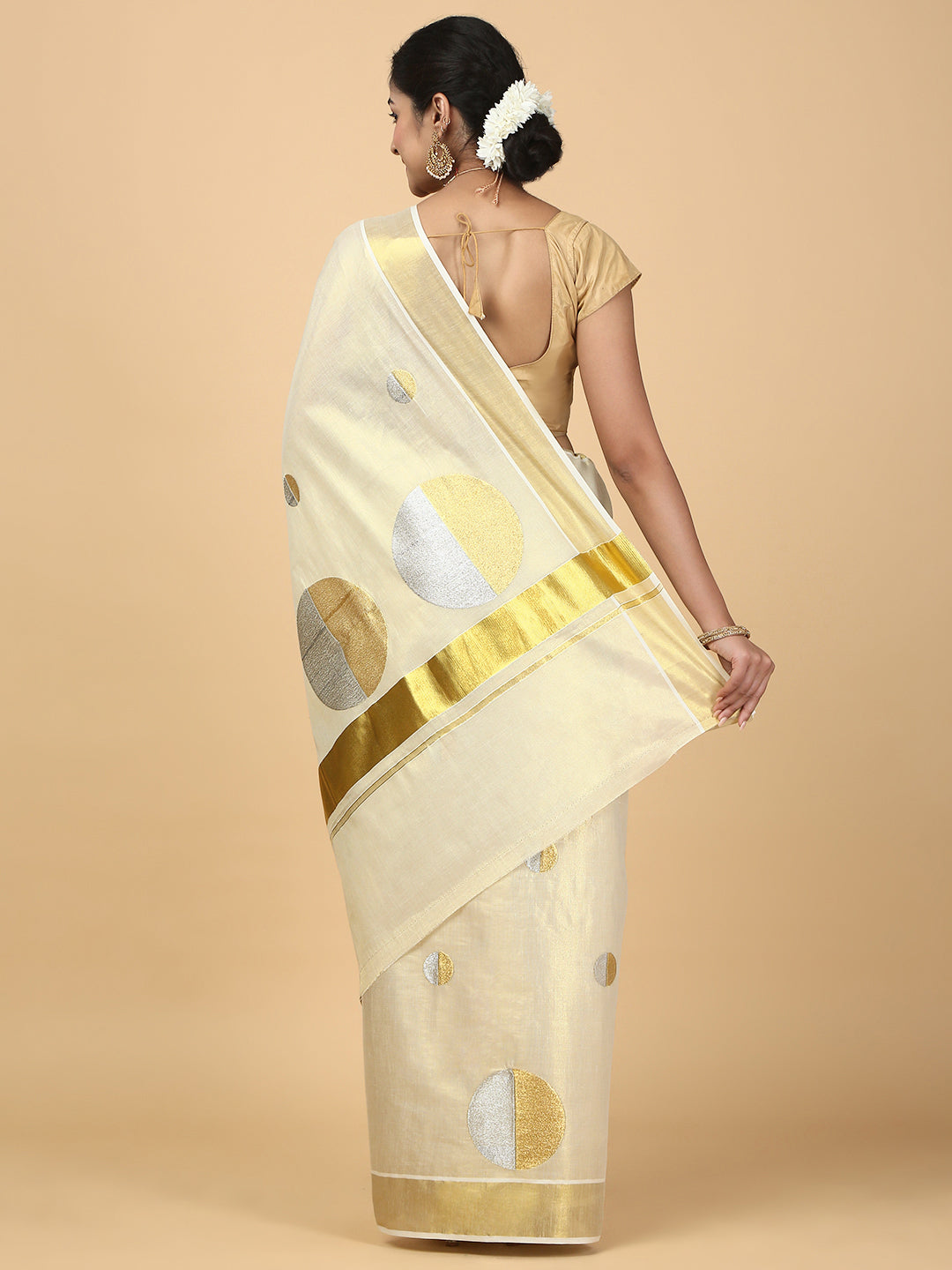 Women Kerala Tissue Gold Saree KS215