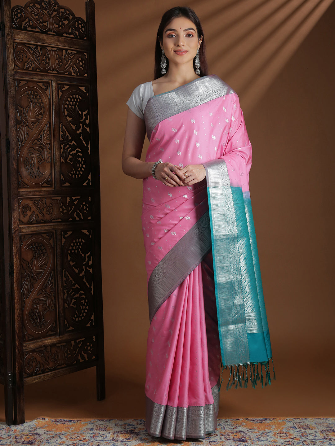 Women Soft Silk Saree Light Pink SS408