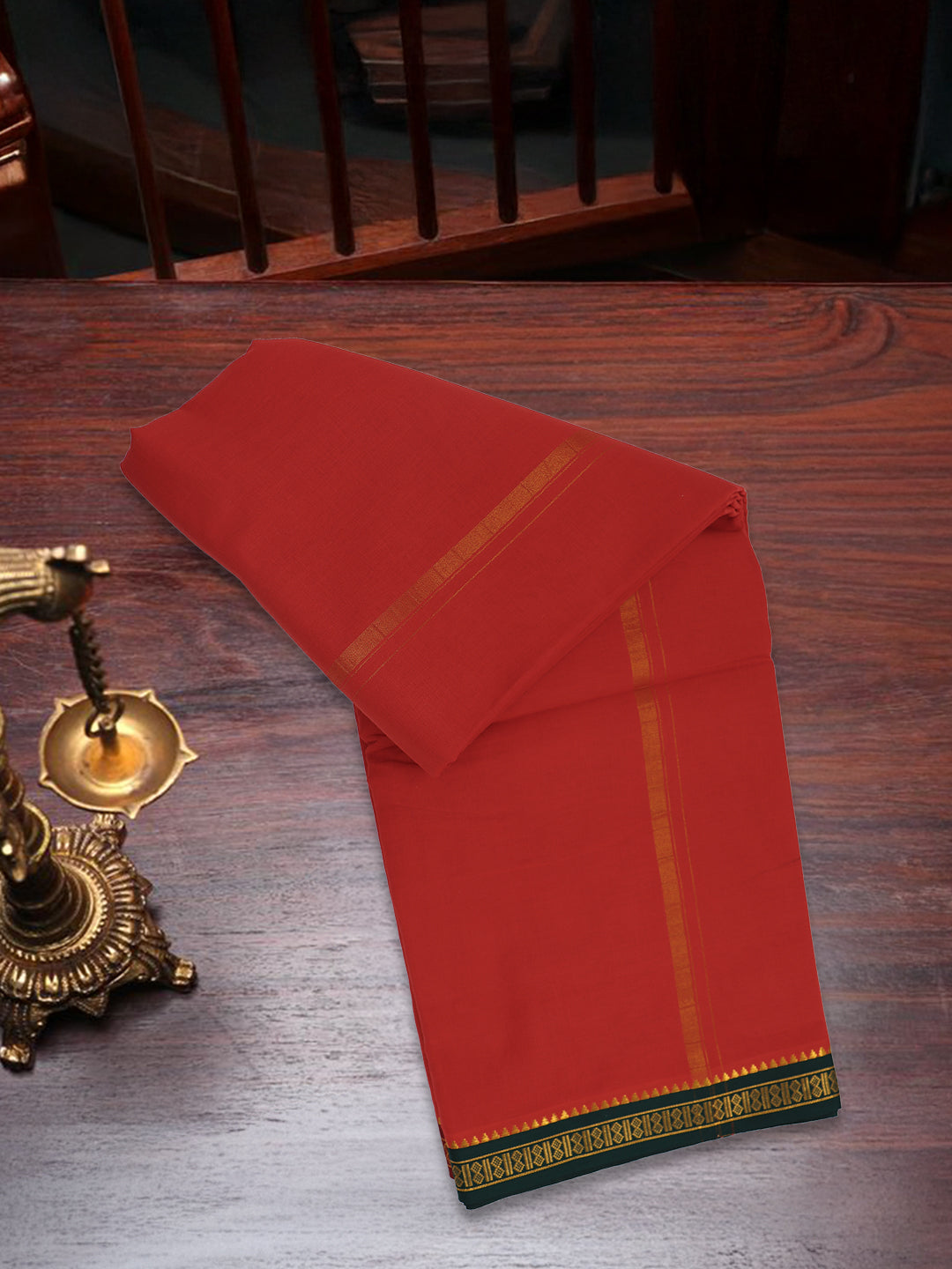 Men Panchakacham with Angavasthram Red (9+5) Shreeman Pet