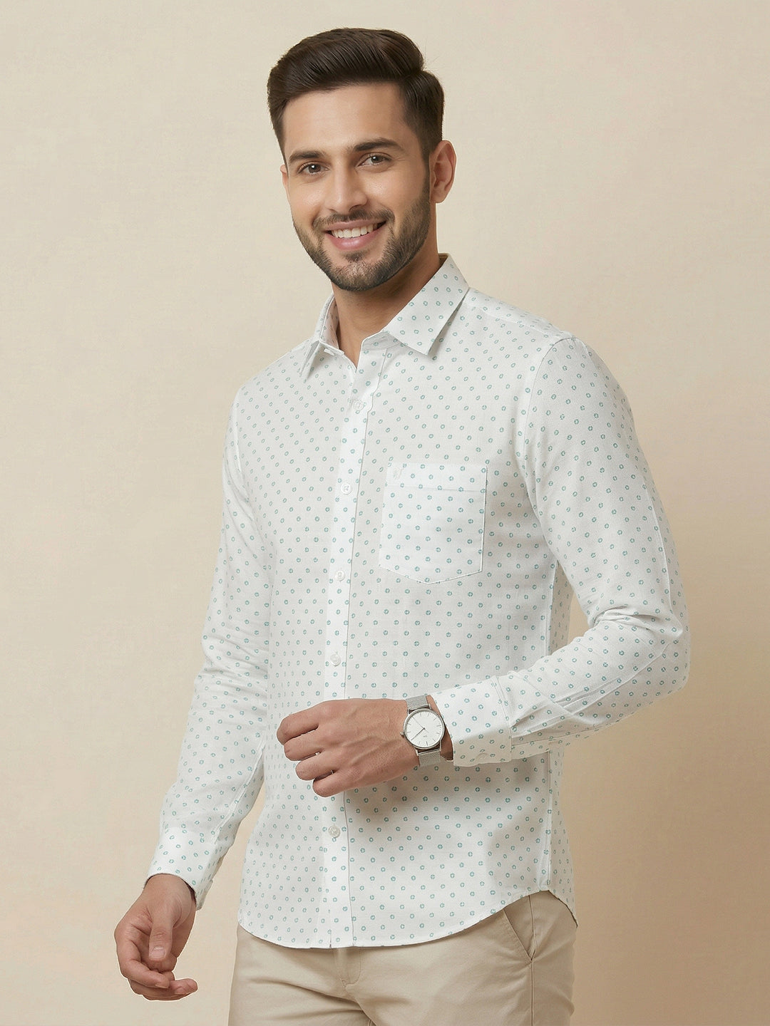 Men Cotton Rich Printed Shirt T66 APT16