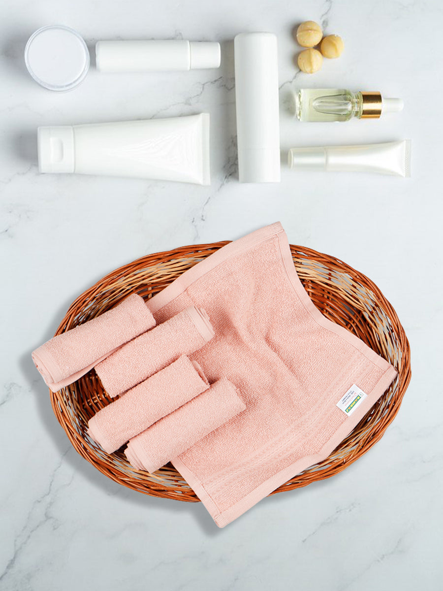 Premium Soft & Absorbent Peach Terry Face Towel FC7 ( Pack of 6 )