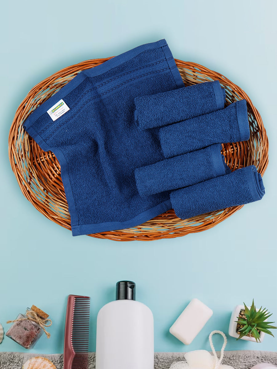 Premium Soft & Absorbent Navy Terry Face Towel FC8 ( Pack of 6 )