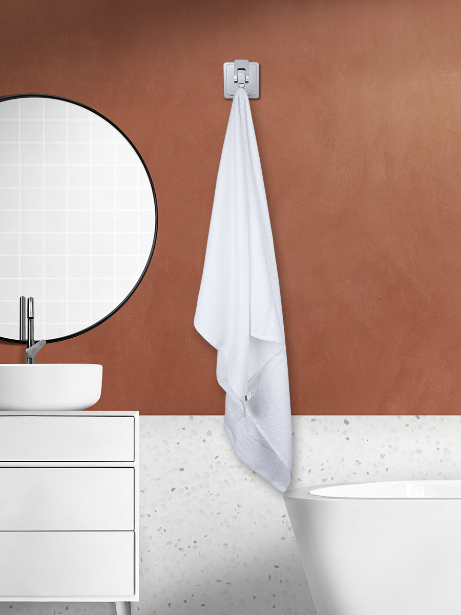 Premium Soft & Absorbent Cotton Bamboo White Terry Bath Towel-View three