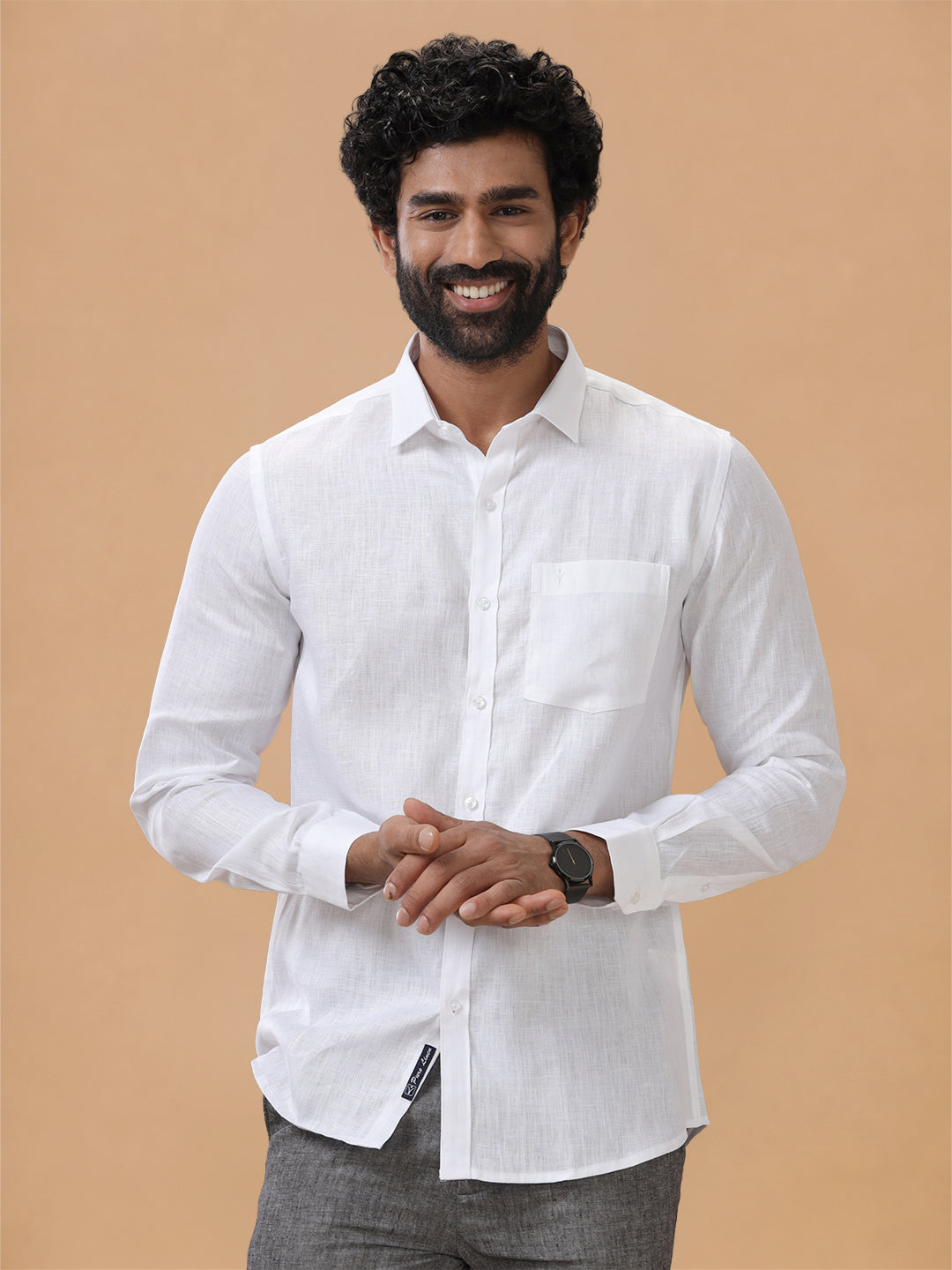 Pure Linen White Shirt – Linen Park 5605 | Fine 60 LEE