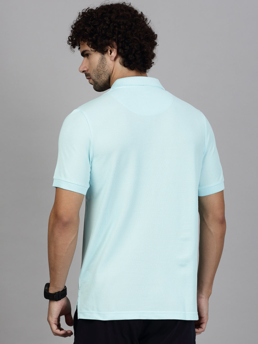 Men Cotton Rich Smart Fit Expert Polo T-Shirt Aqua Marine Blue EP32