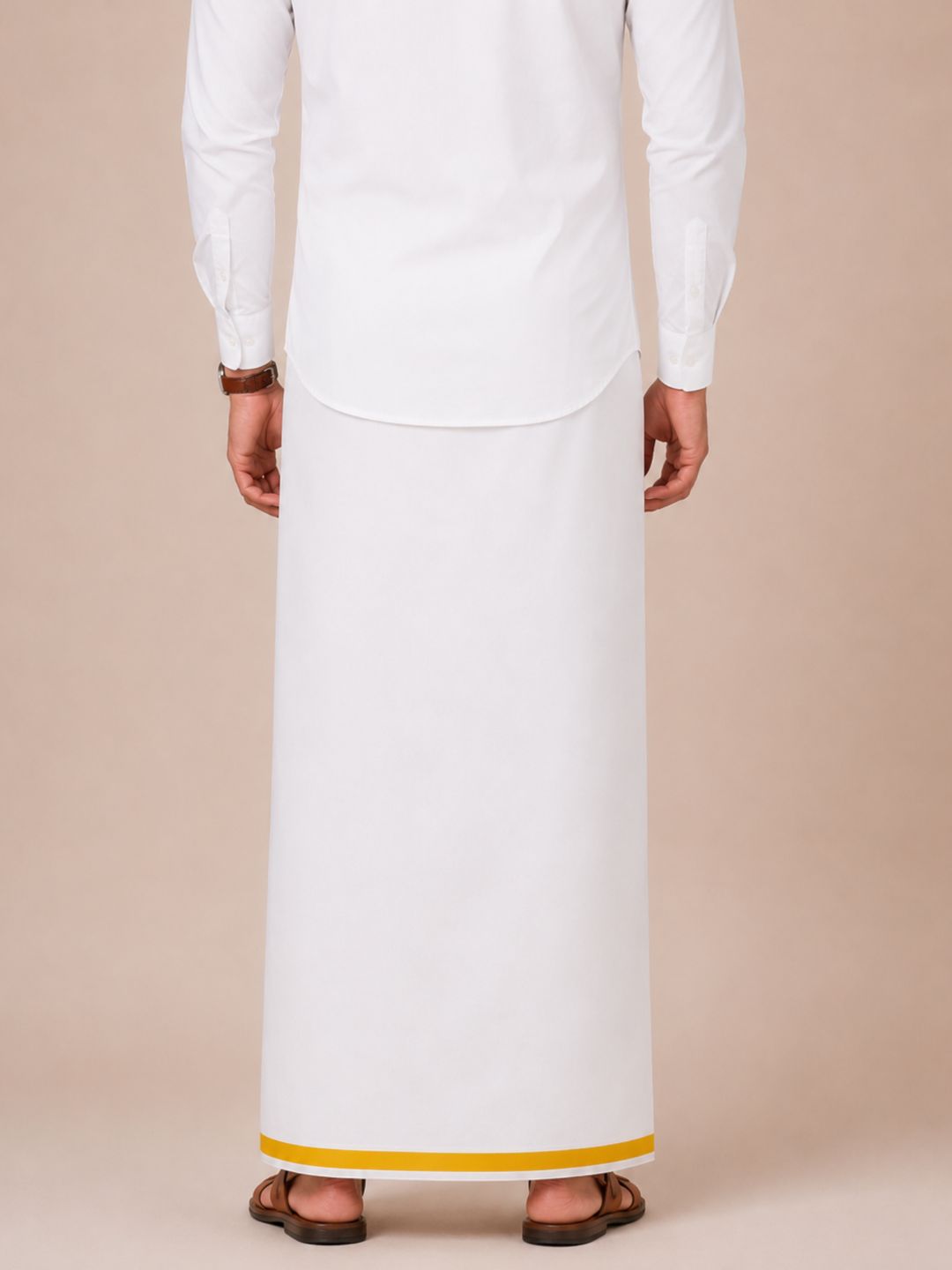 Men 100% Cotton Single Layer Small Border Dhoti Grand Rich GR02