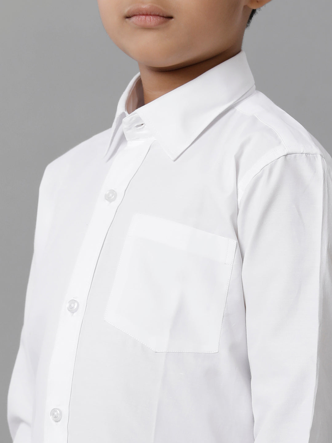 Boys Cotton White Full Sleeves Shirt Panchakacham Combo-Zoom view
