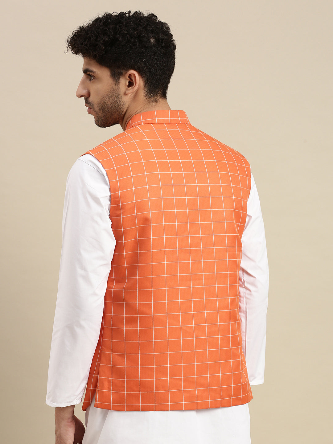 Men Ethnic Jacket Orange DC2