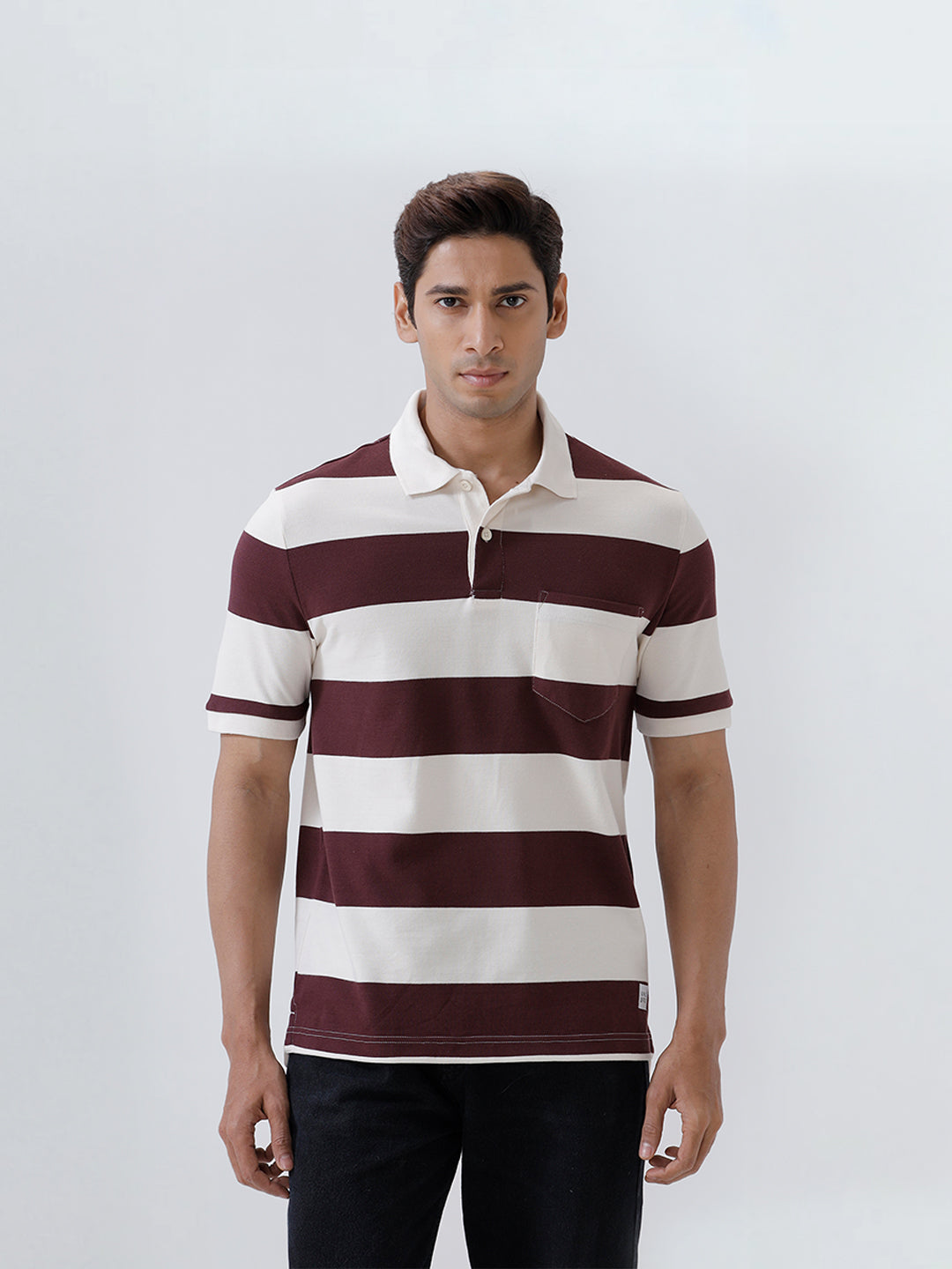 Men Smart Fit Exclusive Striped Polo T-Shirt Vineyard ED2