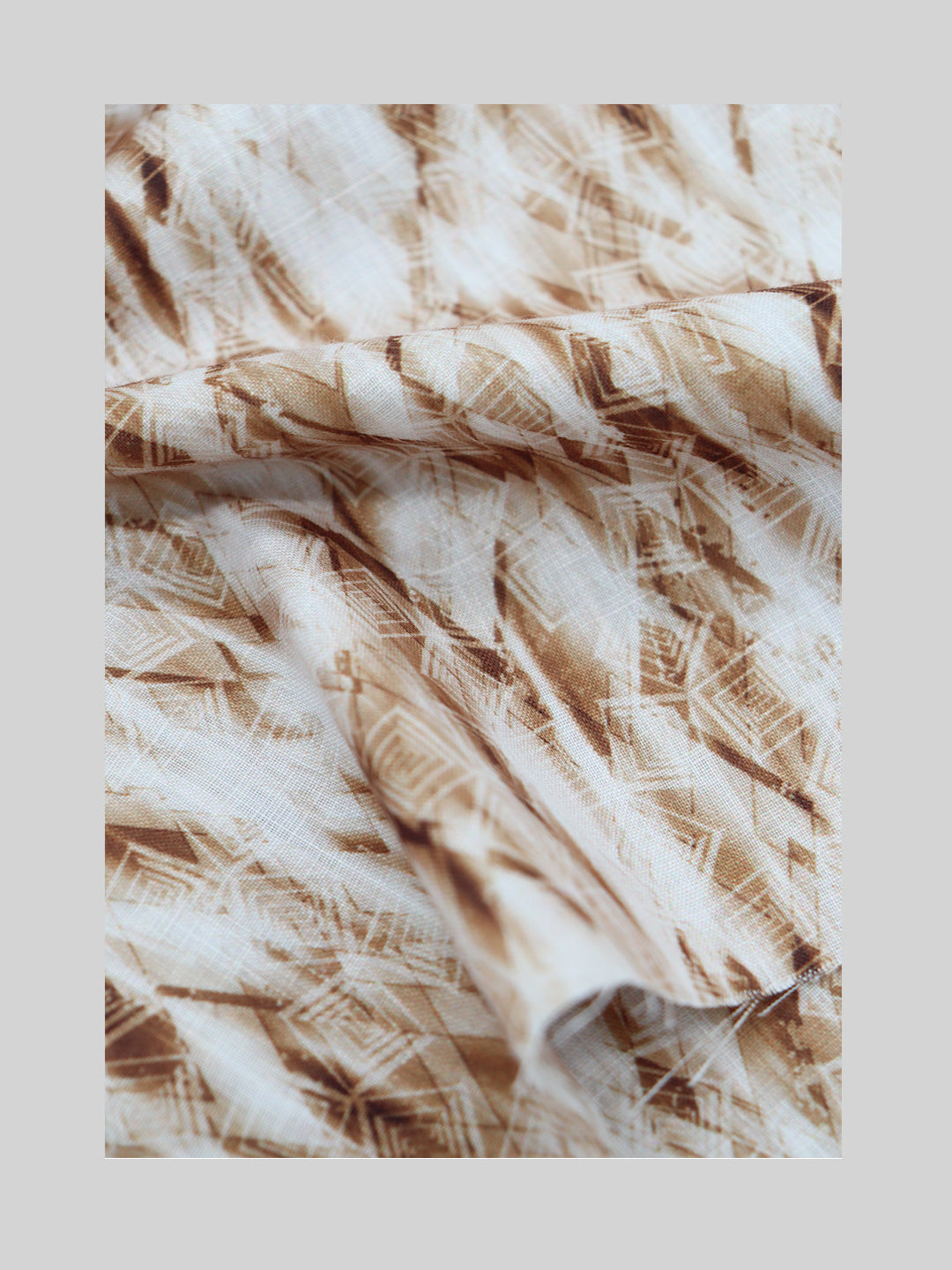 Men Cotton Blend Brown Printed Shirt Fabric Hanhai