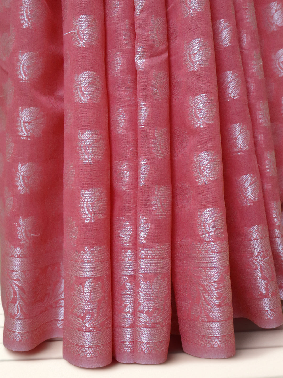 Women Pink Cotton Saree PCS243