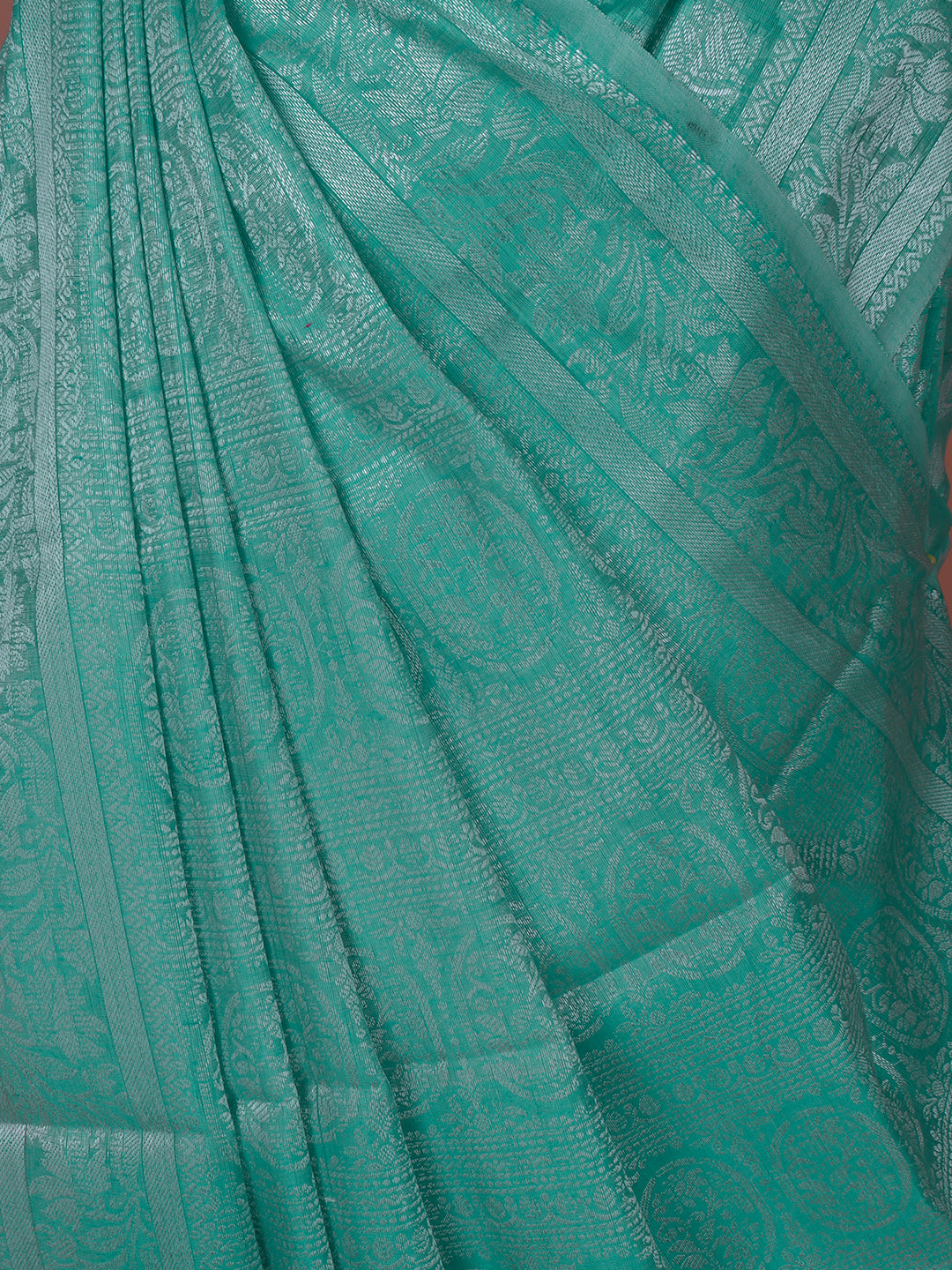 Women Green Cotton Saree PCS244