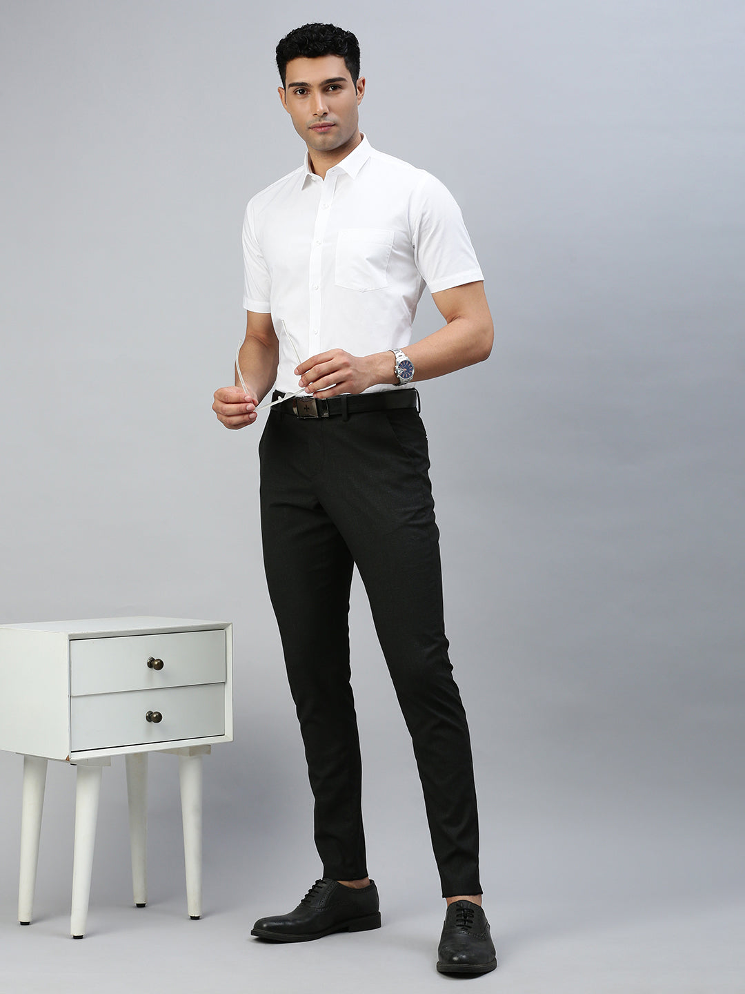 Mens Smart Fit White Shirt_Cotton Touch