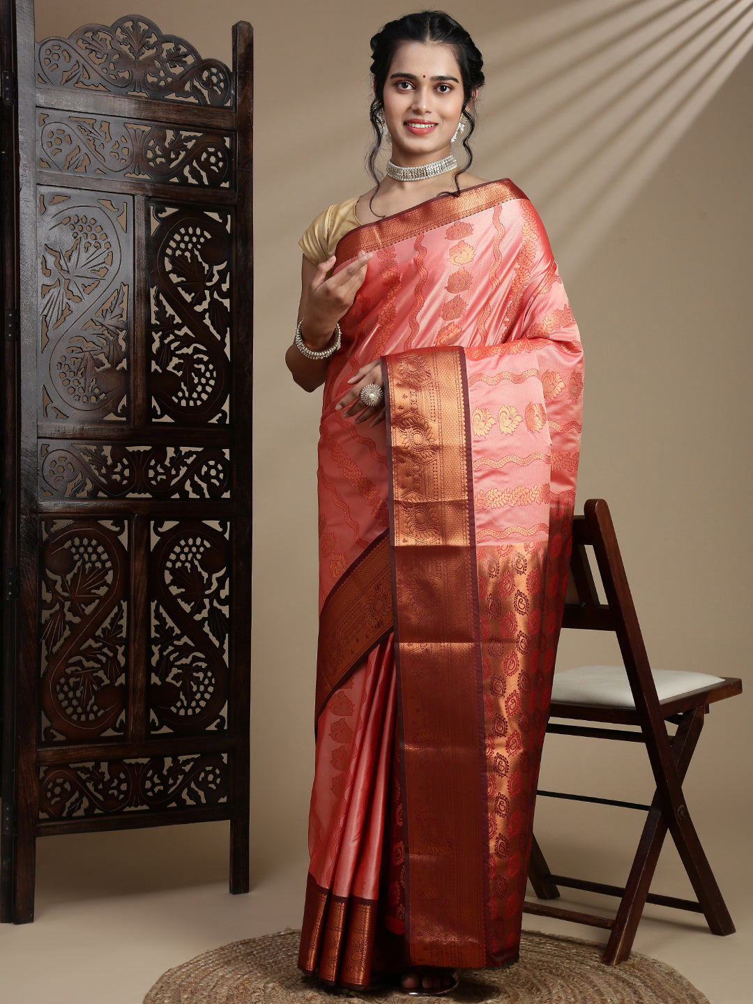 Women Red Art Silk Saree ASS114