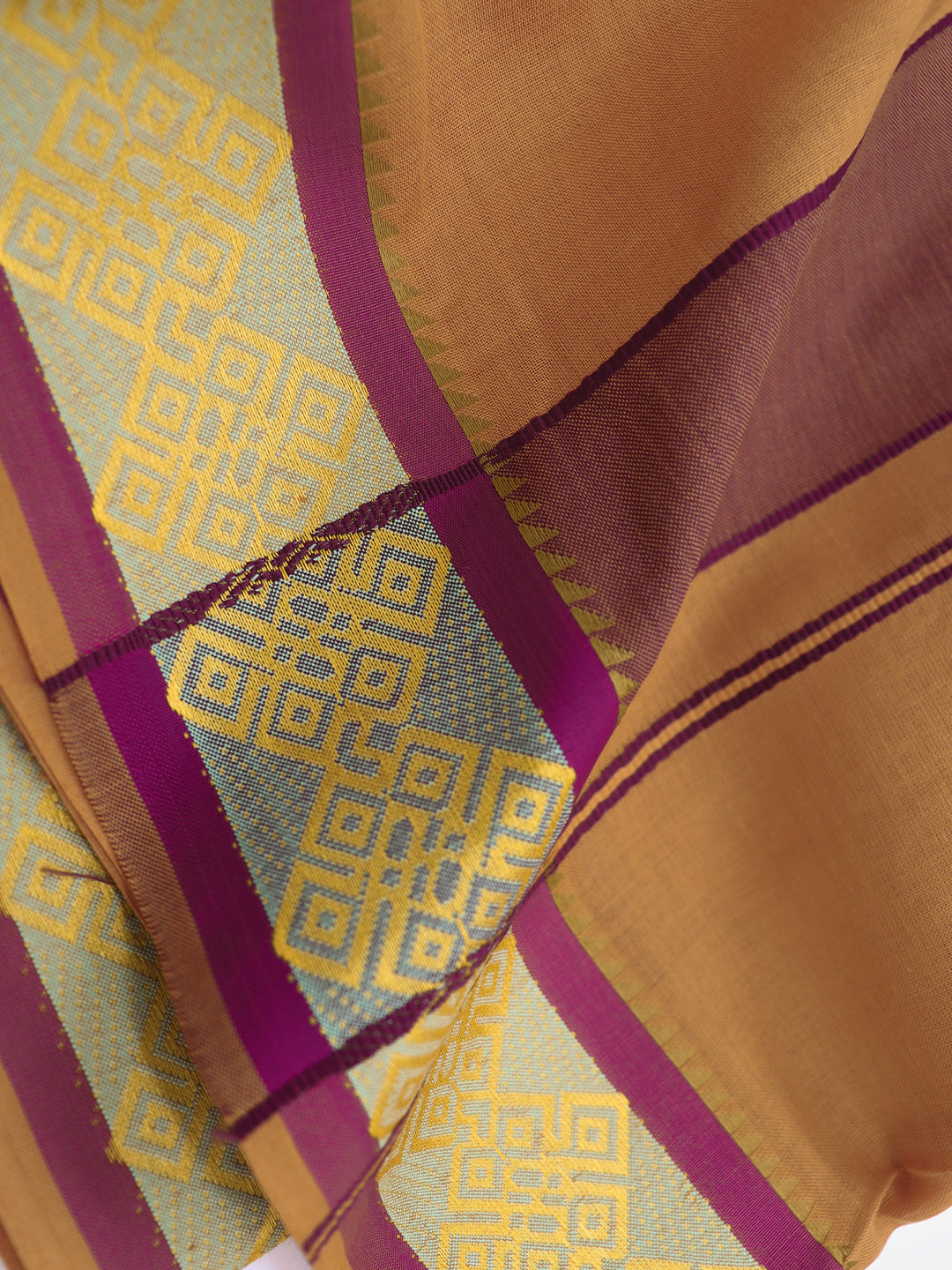 Men 100% Cotton Panchakacham with Angavasthram Set Adinath Kavi (9+5)