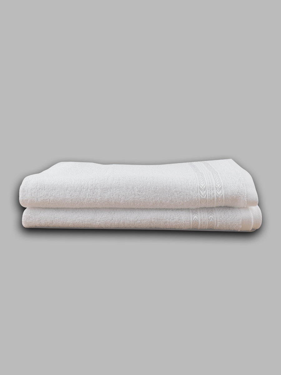 Bamboo Cotton Terry Hand Towel White (Pack of 2)
