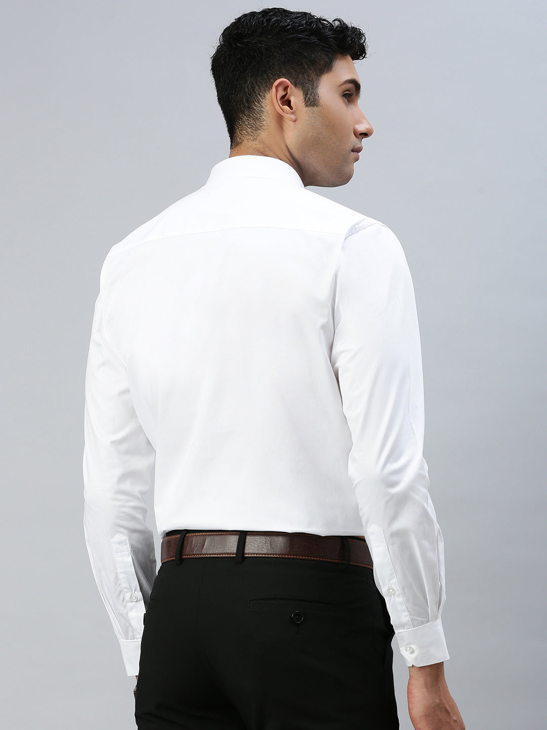 Men 100% Cotton White Shirt Classic Cotton