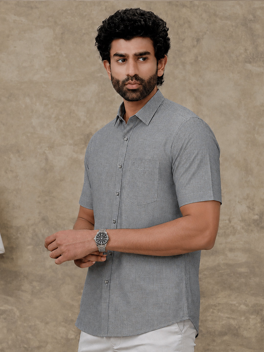 Men Cotton Rich Shirt Cyan Green Trendy 8 YH8