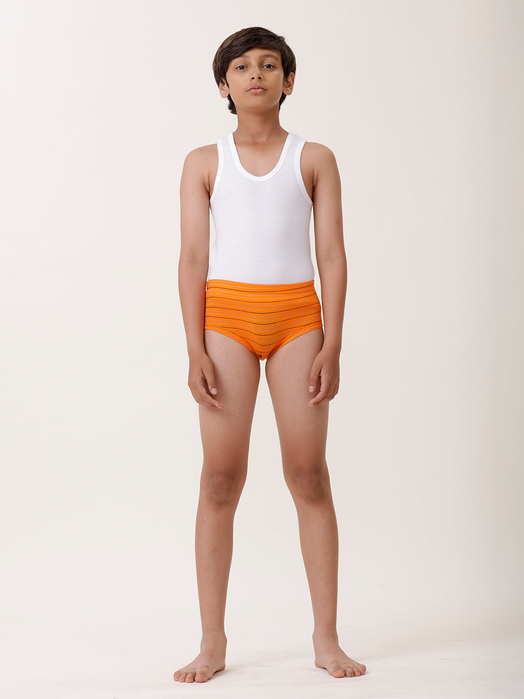 Boys Combed Cotton Assorted Colour Striped Brief (Pack of 4)