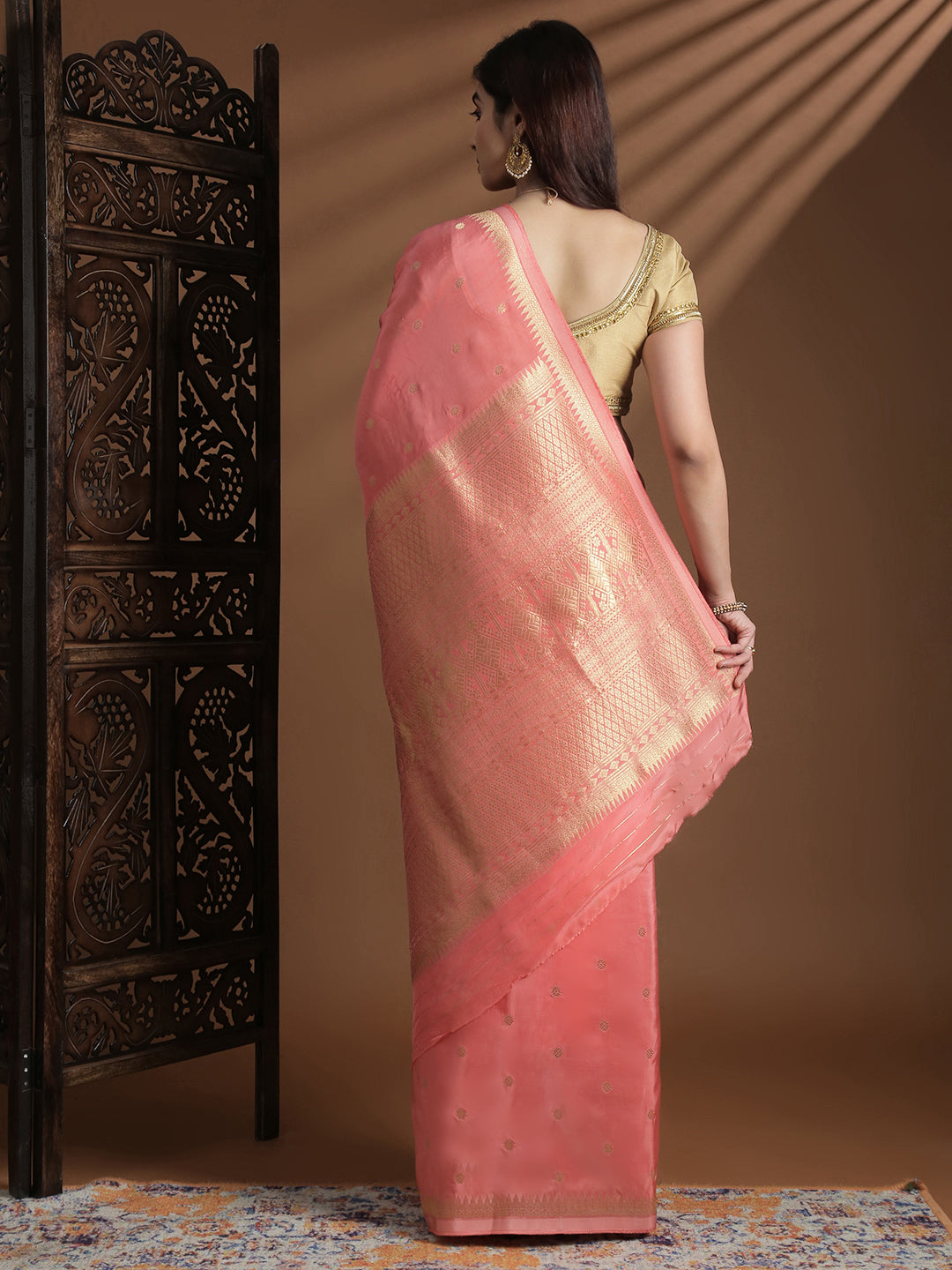 Women Semi Mysore Silk Saree Light Pink SS404