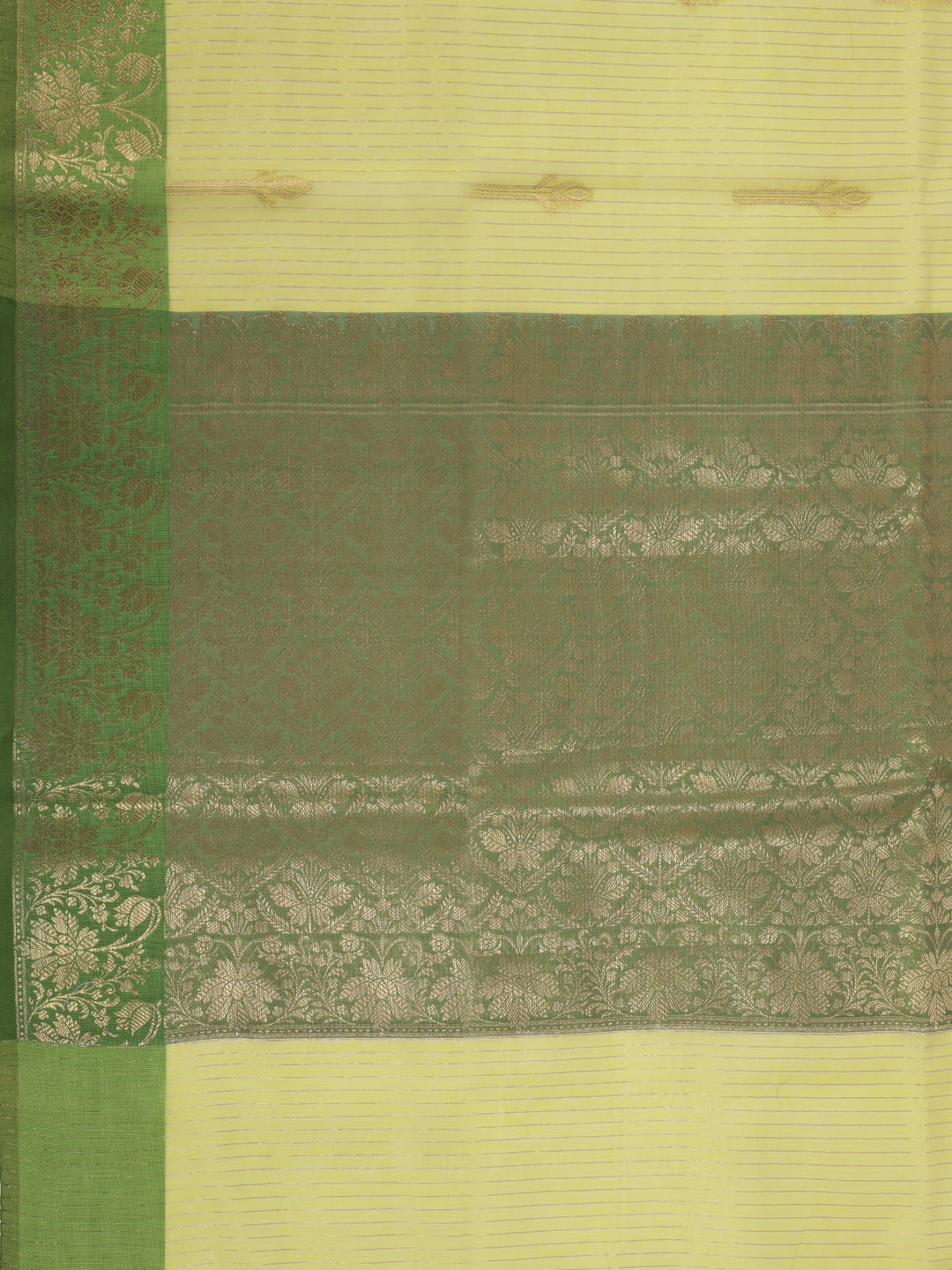 Women Greenish Yellow Green Fancy Jaquard Saree FS06