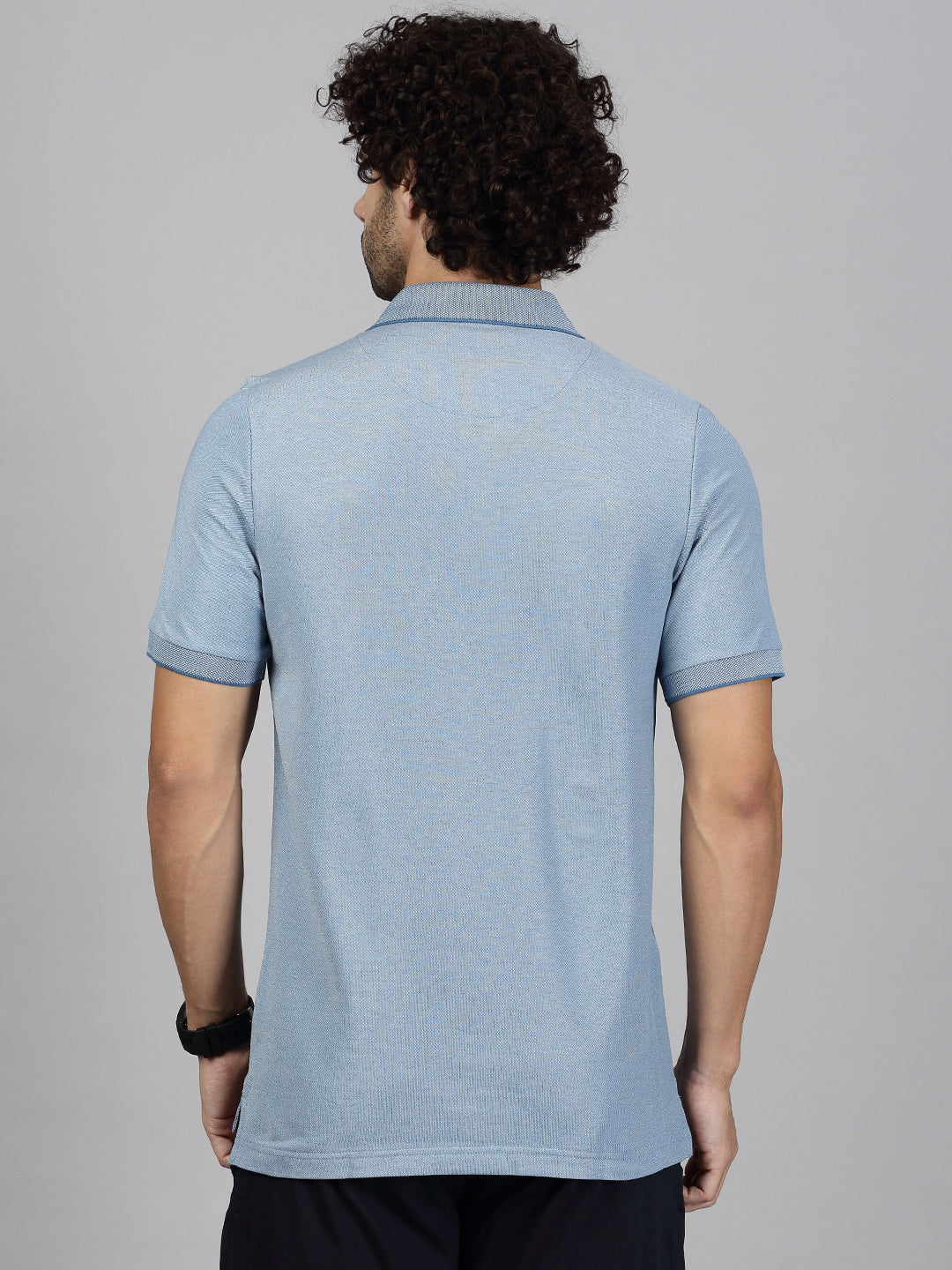Men Cotton Rich Smart Fit Expert Polo T-Shirt Denim Blue EP27