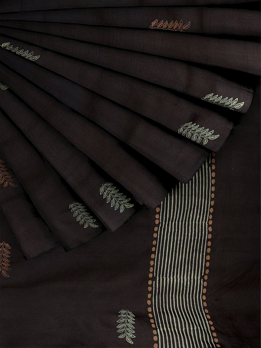 Women Black Cotton Saree with Double Blouse PCS215