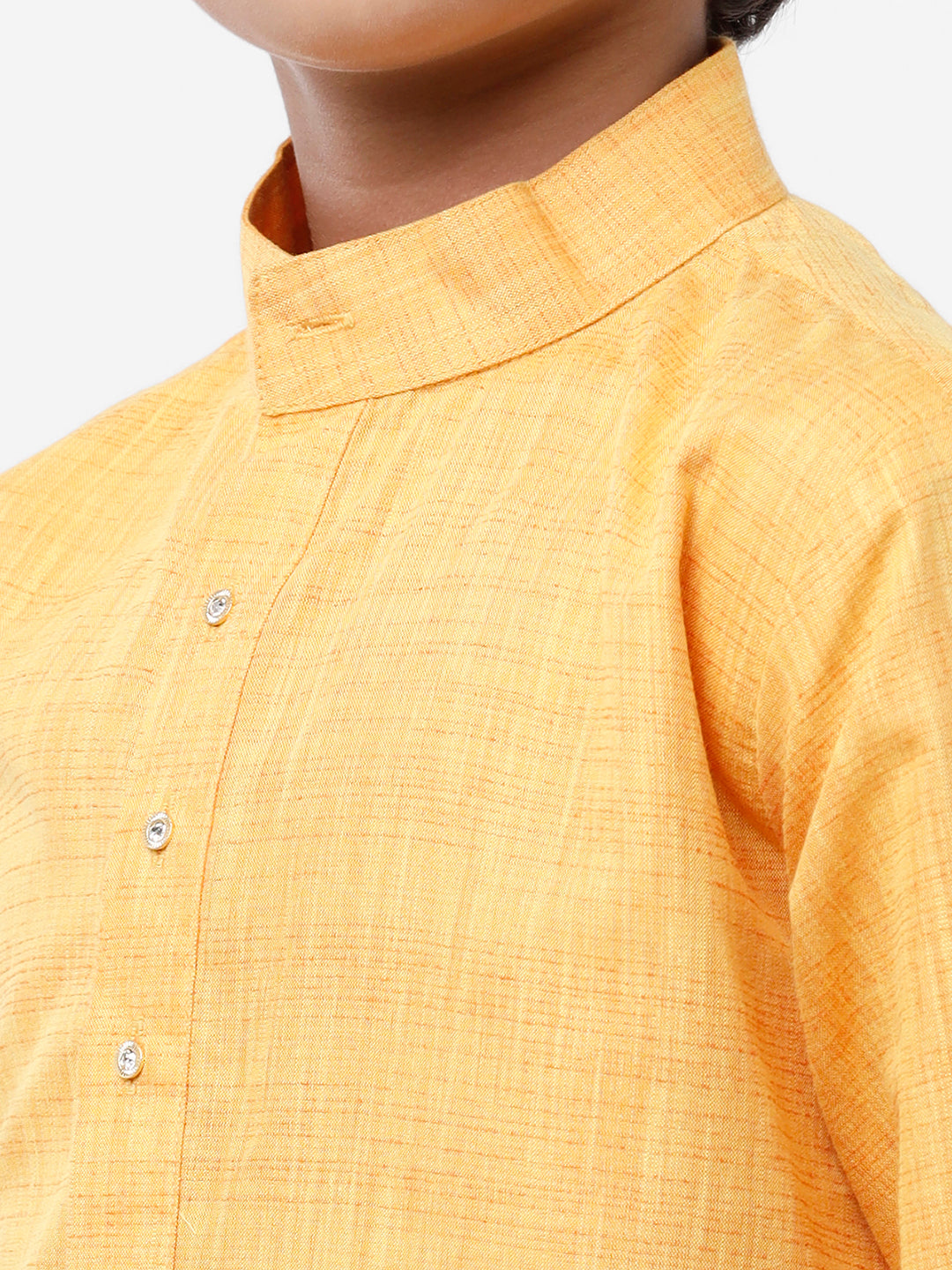 Boys Fantastic Kurta & Cream Dhoti Set Yellow FS1-Zoom view