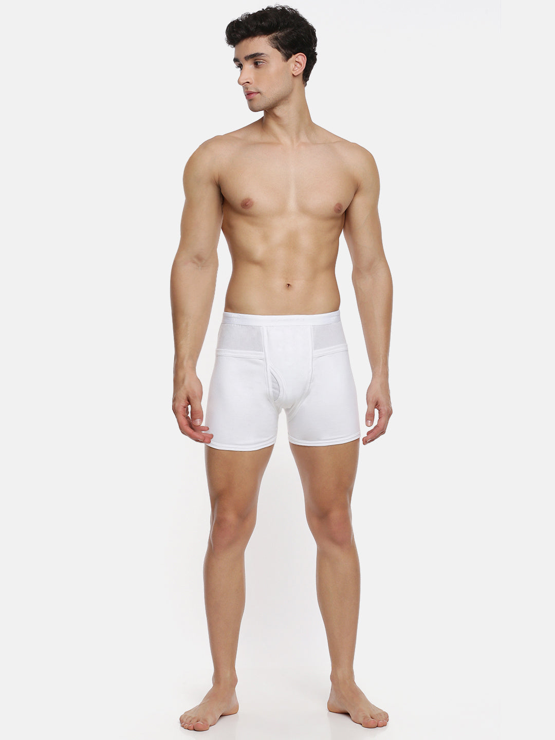 Men 100% Combed Cotton White Pocket Trunk Softex (Pack of 2)