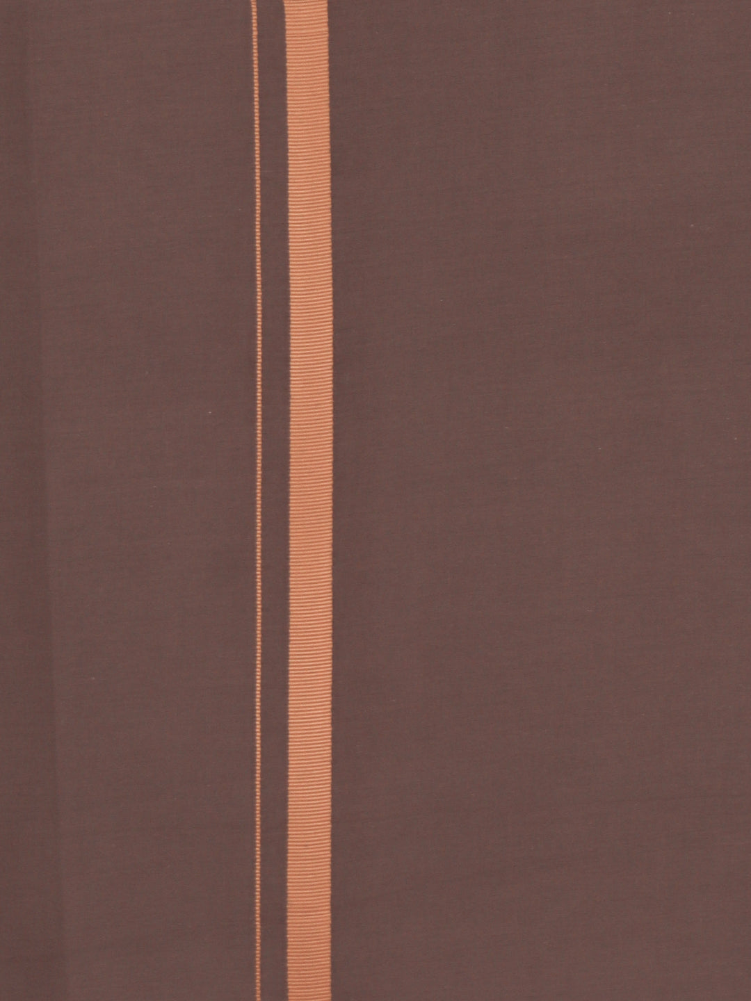 Men 100% Cotton Single Layer Brown Dhoti with Big Border Poojan