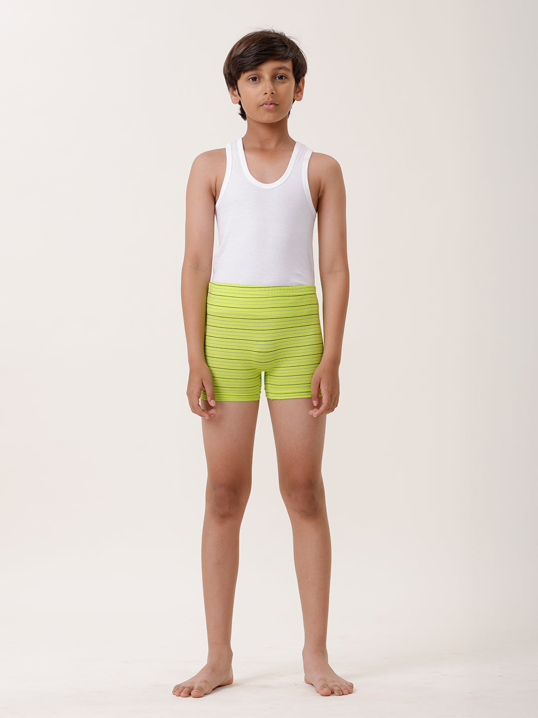 Boys Combed Cotton Assorted Colour Striped Drawer (Pack of 4)