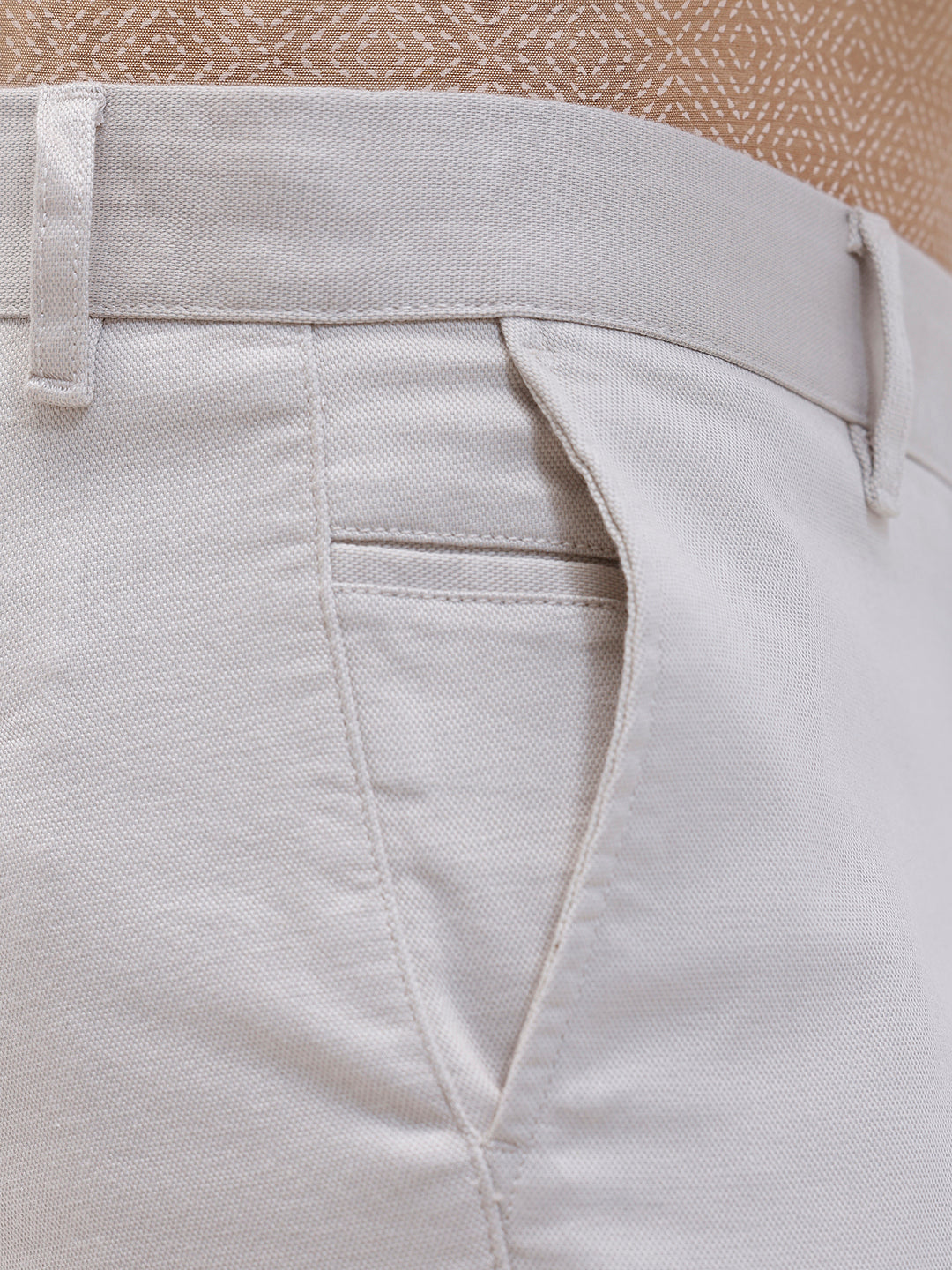 Men’s Smart Fit Cotton Lycra Stretch Off White Pant