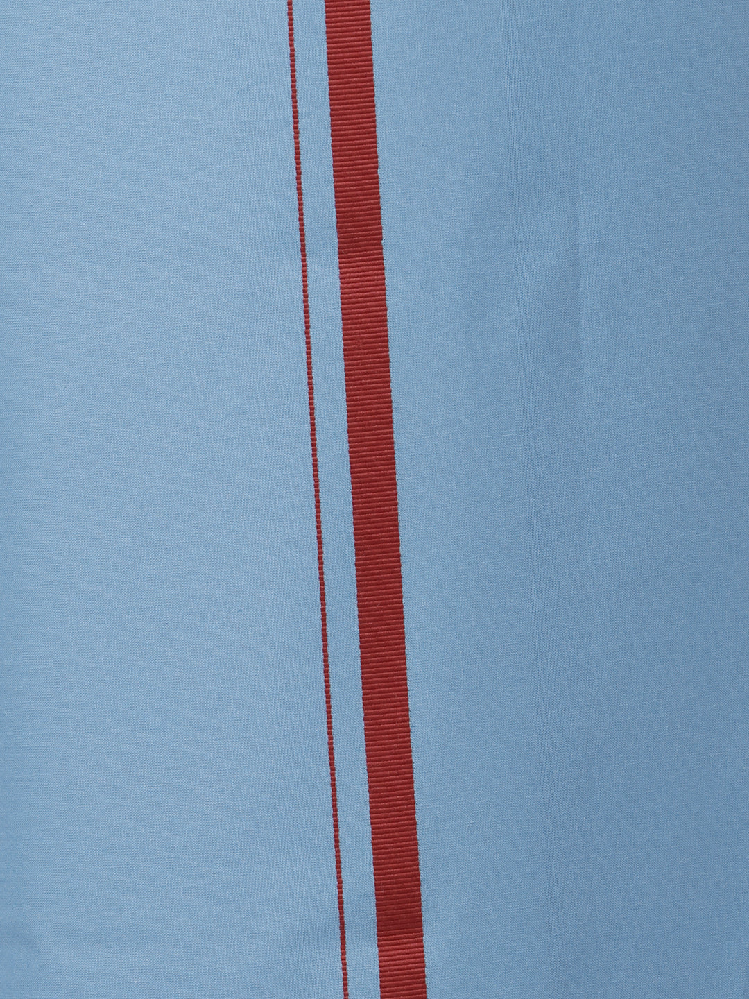 Men Cotton Blend Single Layer Blue Dhoti with Assorted Border Rishi BB4