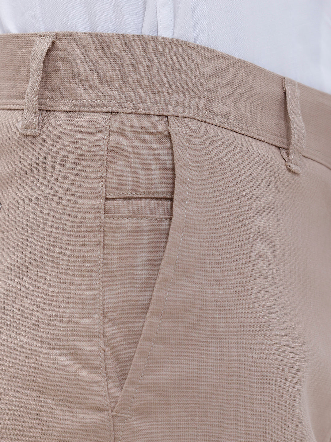 Mens Cotton Shirt and Linen Cotton Light Brown Trouser Combo TR15504
