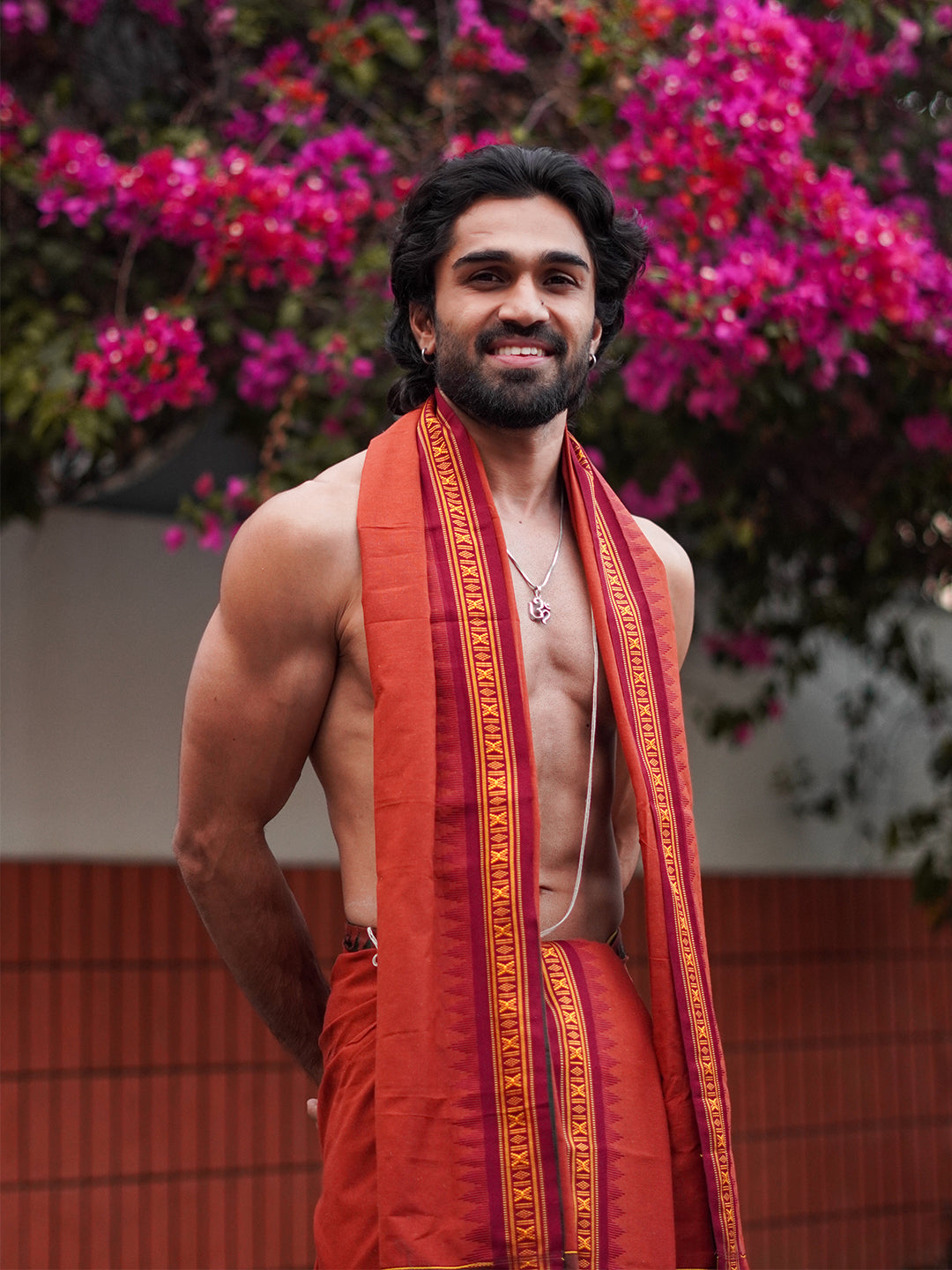 Men Panchakacham with Angavasthram Red (9+5) Shreeman Pet