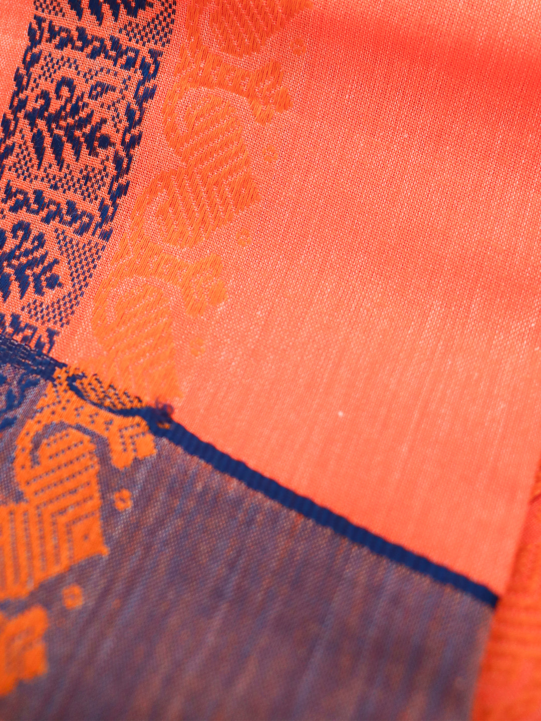 Men Cotton Orange Towel with Fancy Border 6422