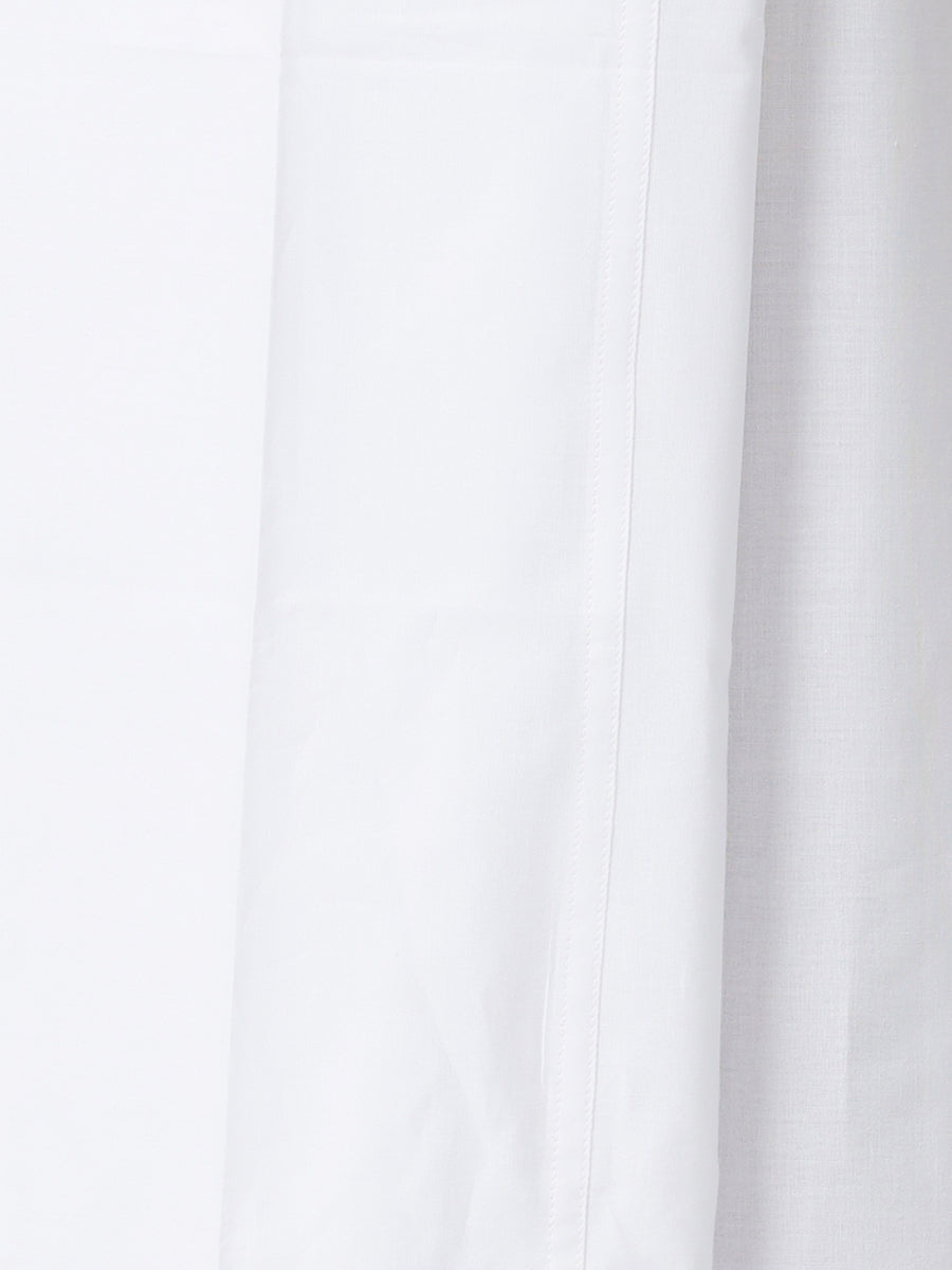 Men 100% Cotton Single Layer White Dhoti with Small Border Pavithram Paramas