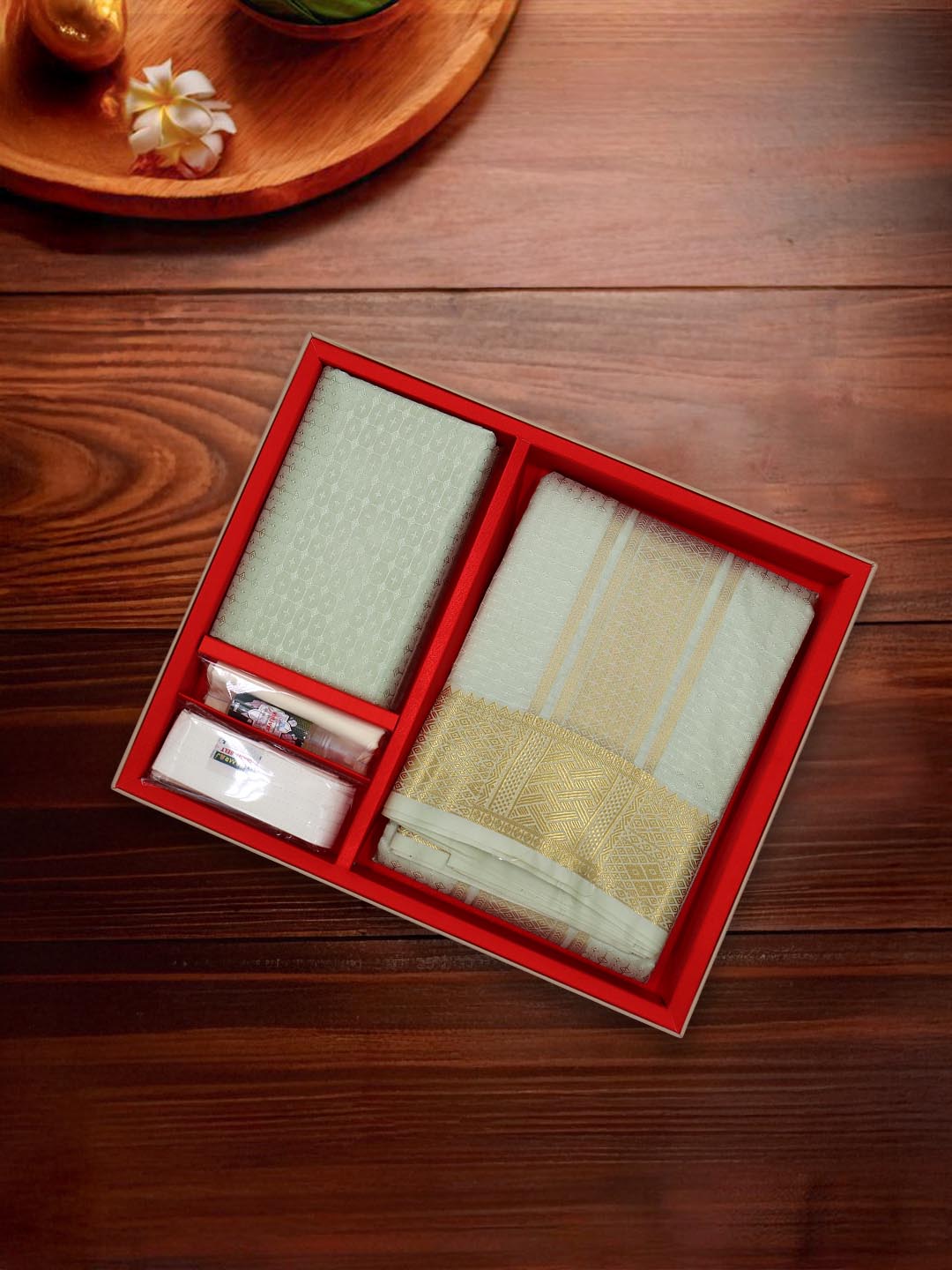 Men Art Silk Dhoti & Shirting Set M.Green Subakalyan (2 in 1) SK03