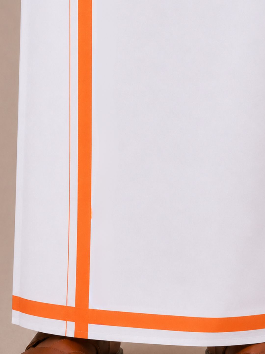 Men 100% Cotton Single Layer Small Border Dhoti Marina MR01
